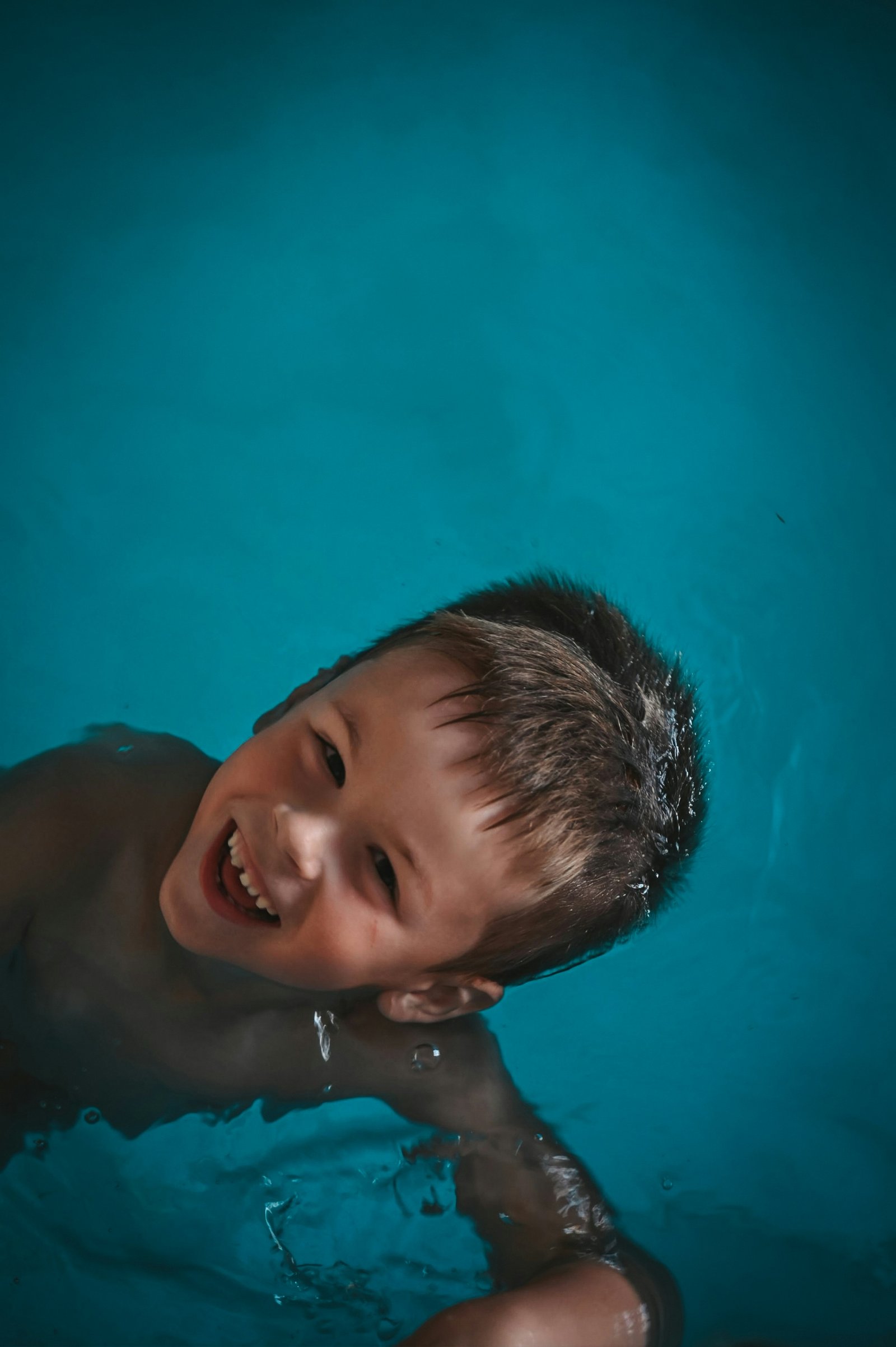 Enjoying a backyard pool